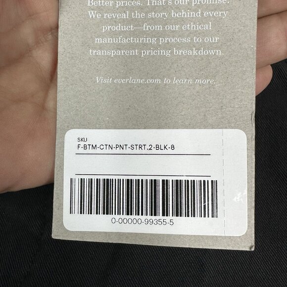 Everlane Women’s NWT Black Organic Cotton Straight-Leg Denim‎ Pant 8/W30/L26 - Picture 6 of 13